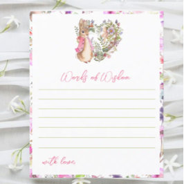 Peter the Rabbit Pink Floral Baby Shower Ratschläg