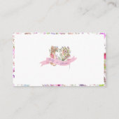 Peter the Rabbit Pink Floral Girl Baby Shower Begleitkarte (Rückseite)