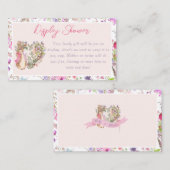 Peter the Rabbit Pink Floral Girl Baby Shower Begleitkarte (Vorne/Hinten)