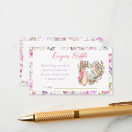 Peter the Rabbit Pink Floral Girl Baby Shower Begleitkarte