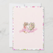 Peter the Rabbit Pink Floral Girl Baby Shower Einladung (Rückseite)