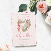 Peter the Rabbit Pink Floral Girl Baby Shower