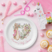 Peter the Rabbit Pink Floral Girl Baby Shower Pappteller (Party)