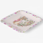 Peter the Rabbit Pink Floral Girl Baby Shower Pappteller (Gewinkelt)