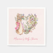 Peter the Rabbit Pink Floral Girl Baby Shower Serviette (Vorderseite)