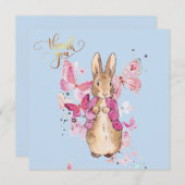 Peter the Rabbit Pink Jacket Dankeskarte (Vorne/Hinten)