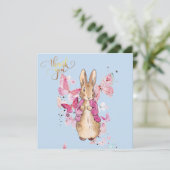 Peter the Rabbit Pink Jacket Dankeskarte (Stehend Vorderseite)