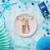 Peter the Rabbit Pink Jacket Erster Geburtstag Pappteller (Party)