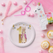 Peter the Rabbit Pink Jacket Erster Geburtstag Pappteller (Party)