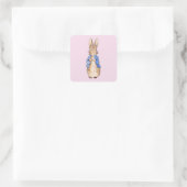 Peter the Rabbit Quadratischer Aufkleber (Tasche)
