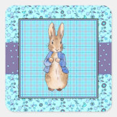 Peter the Rabbit Quadratischer Aufkleber (Vorderseite)
