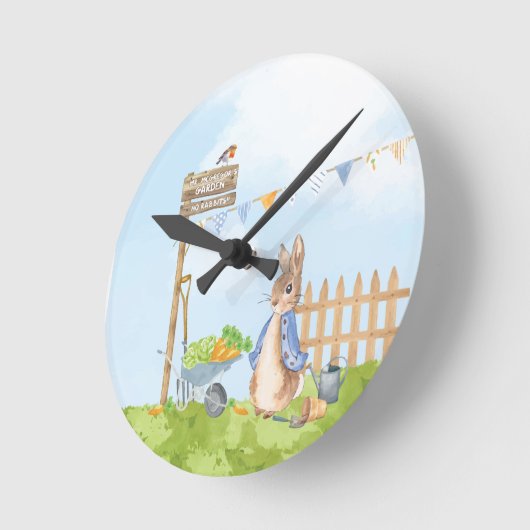 Peter the Rabbit Runde Wanduhr (Winkel)