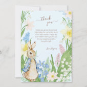 Peter the Rabbit Spring Blooms Blue Baby Dusche Dankeskarte (Vorderseite)