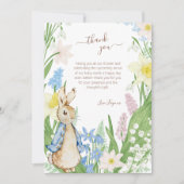 Peter the Rabbit Spring Blooms Blue Baby Dusche Dankeskarte (Vorderseite)