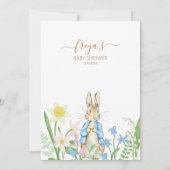 Peter the Rabbit Spring Blooms Blue Baby Dusche Dankeskarte (Rückseite)