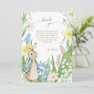 Peter the Rabbit Spring Blooms Blue Baby Dusche Dankeskarte
