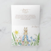 Peter the Rabbit Spring Blooms Blue Baby Dusche Dankeskarte (Innenseite)