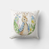 Peter the Rabbit Spring Blooms Blue Baby Dusche Kissen (Vorderseite)