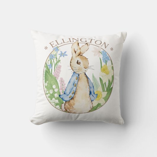 Peter the Rabbit Spring Blooms Blue Baby Dusche Kissen (Vorderseite)