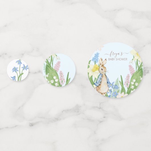Peter the Rabbit Spring Blooms Blue Baby Dusche Konfetti (Vorderseiten)