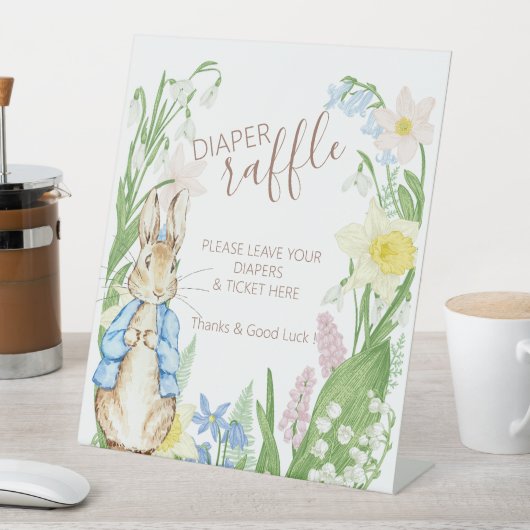 Peter the Rabbit Spring Blooms Blue Baby Dusche Sockelschild (In Situ)