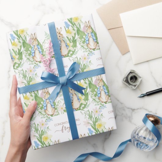 Peter the Rabbit Spring Blooms Easter Baby Shooter Geschenkpapier (Schenken)