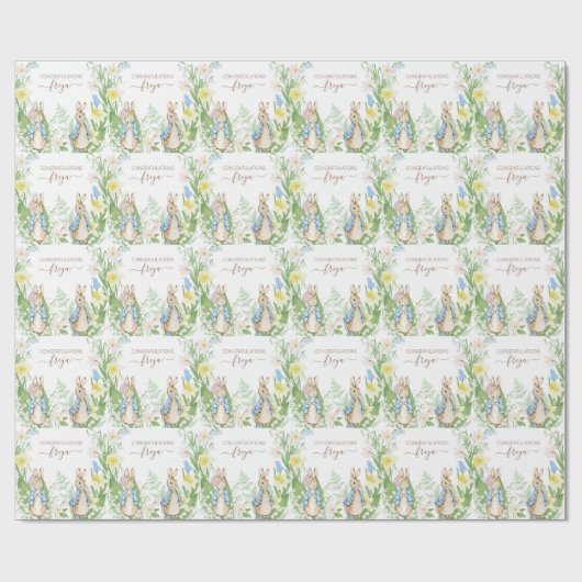Peter the Rabbit Spring Blooms Easter Baby Shooter Geschenkpapier (Flach)
