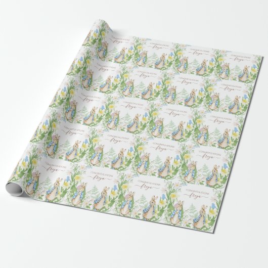 Peter the Rabbit Spring Blooms Easter Baby Shooter Geschenkpapier (Ungerollt)