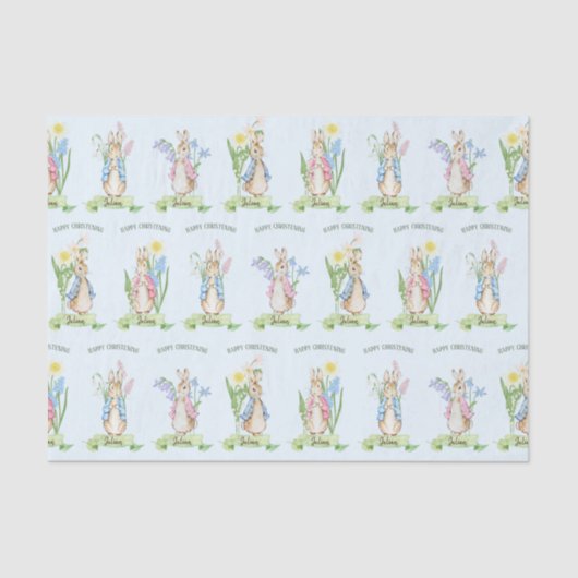 Peter the Rabbit Spring Blooms Easter Baby Shooter Seidenpapier (Vorderseite)