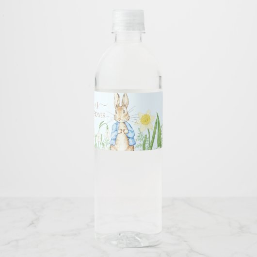 Peter the Rabbit Spring Blooms Easter Baby Shooter Wasserflaschenetikett (Vorderseite)