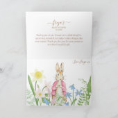 Peter the Rabbit Spring Blooms Pink Baby Dusche Dankeskarte (Innenseite)