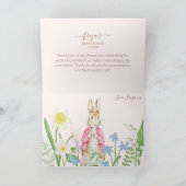 Peter the Rabbit Spring Blooms Pink Baby Dusche Dankeskarte (Innenseite)