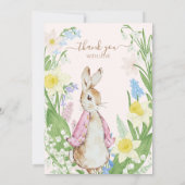 Peter the Rabbit Spring Blooms Pink Baby Dusche Einladung (Rückseite)