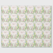 Peter the Rabbit Spring Blooms Pink Baby Dusche Geschenkpapier (Flach)