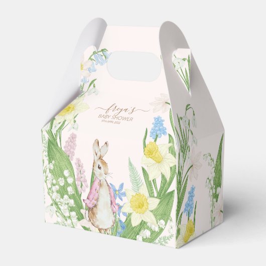 Peter the Rabbit Spring Blooms Pink Baby Dusche Geschenkschachtel (Vorderseite)