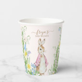 Peter the Rabbit Spring Blooms Pink Baby Dusche Pappbecher (Rückseite)