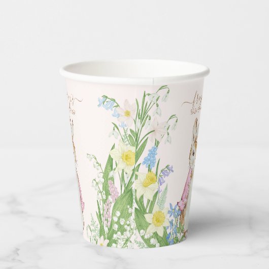 Peter the Rabbit Spring Blooms Pink Baby Dusche Pappbecher (Rechts)