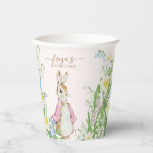 Peter the Rabbit Spring Blooms Pink Baby Dusche Pappbecher (Vorderseite)