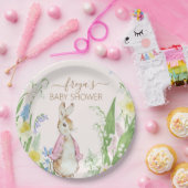 Peter the Rabbit Spring Blooms Pink Baby Dusche Pappteller (Party)