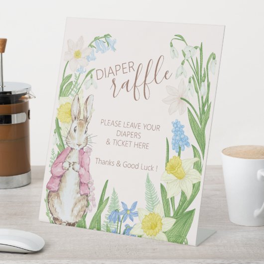 Peter the Rabbit Spring Blooms Pink Baby Dusche Sockelschild (In Situ)