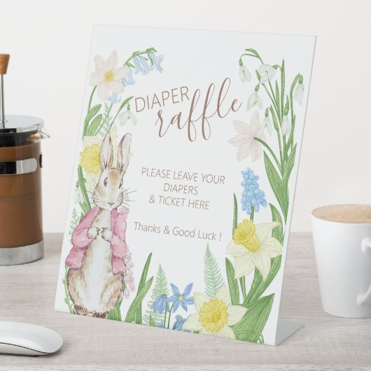 Peter the Rabbit Spring Blooms Pink Baby Dusche Sockelschild (In Situ)