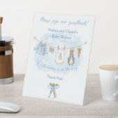 Peter the Rabbit Unterzeichnen unser Gästebuchabel Sockelschild (In SItu)