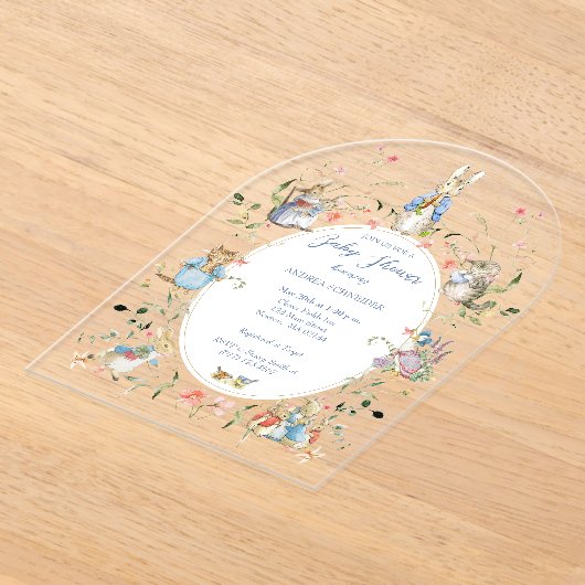 Peter the Rabbit Wildblume Baby Dusche Acryl Acryleinladungen (Ablage )