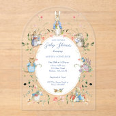 Peter the Rabbit Wildblume Baby Dusche Acryl Acryleinladungen (Vorderseite)