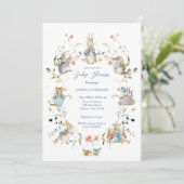 Peter the Rabbit Wildblume Baby Shower Einladung (Stehend Vorderseite)