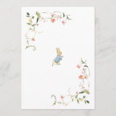 Peter the Rabbit Wildblume Baby Shower Menükarte (Rückseite)