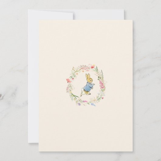 Peter the Rabbit Wildblume Kinderdusche Einladung (Rückseite)