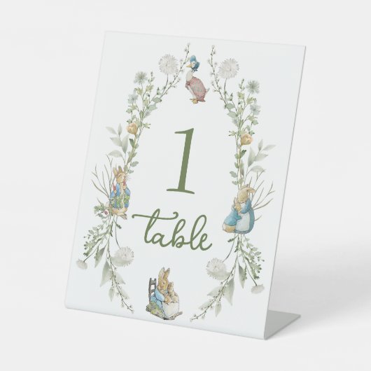 Peter the Rabbit Wildflower Table Number Sockelschild (Vorderseite)