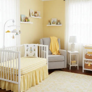 Peter the Rabbit Yellow Gingham Birth Stats Kissen