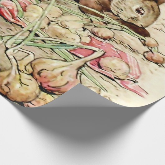 Peter und Benjamin Gather Onions von Beatrix Potte Geschenkpapier (Ecke)